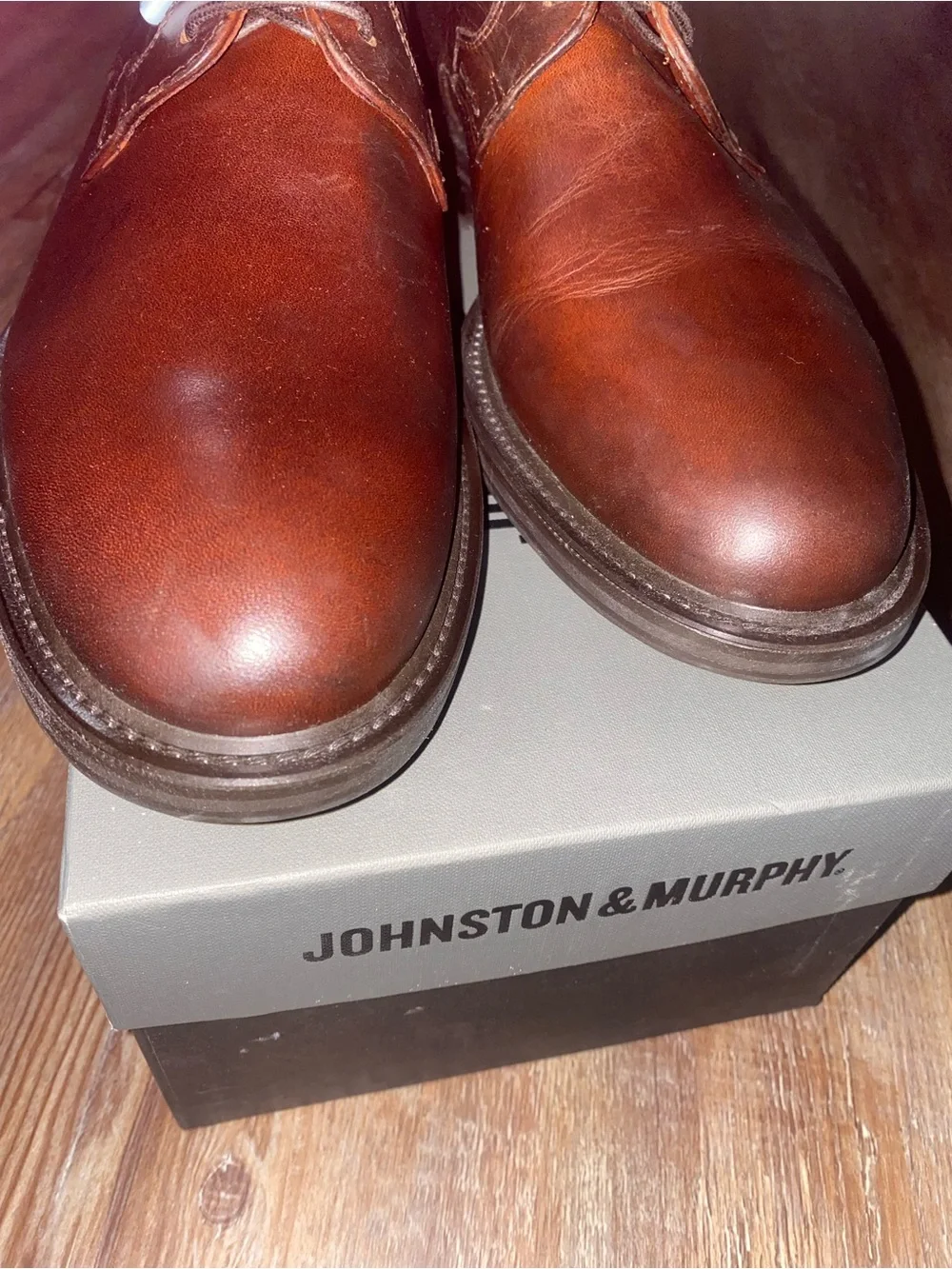 Johnston & Murphy Brown Leather Derby Shoes